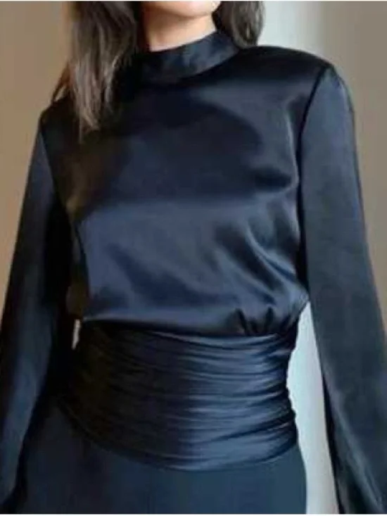 Babaton Black Mock Neck Long-Sleeve Top - Picture 2 of 2